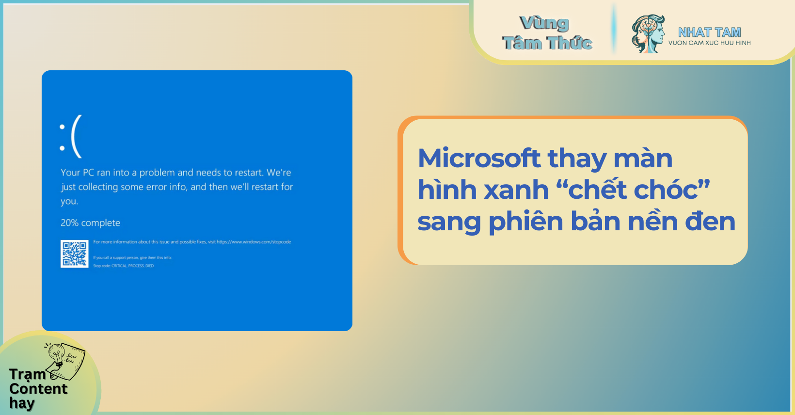 Microsoft thay màn hình xanh Windows sang phiên bản nền đen